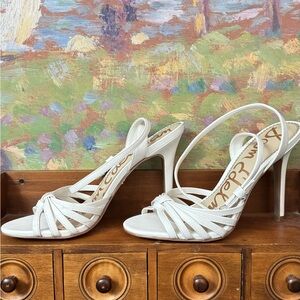 Sam Edelman White Strappy Heels